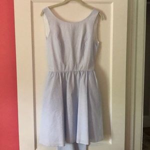 Lauren James Blue Seersucker Tie-Back Dress